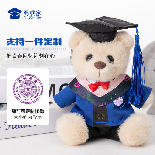 【毕业小熊毛绒钥匙扣】可定制创意毛绒钥匙扣包包挂饰挂件毕业送礼礼品礼物 商品图2