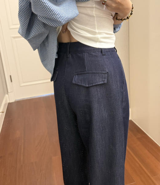 雅莹天丝亚麻牛仔裤阔腿裤041404 商品图9