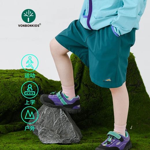 vonbonkids童装 2026夏季山系户外双线格锦纶防泼水速干短裤 S07X26036 商品图3