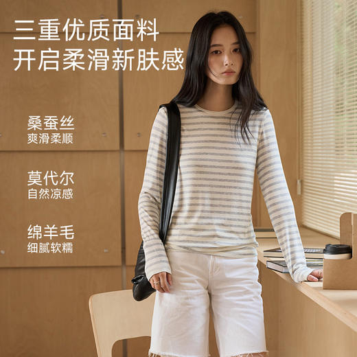 【直降31.7】莫代尔蚕丝圆领长袖 商品图1