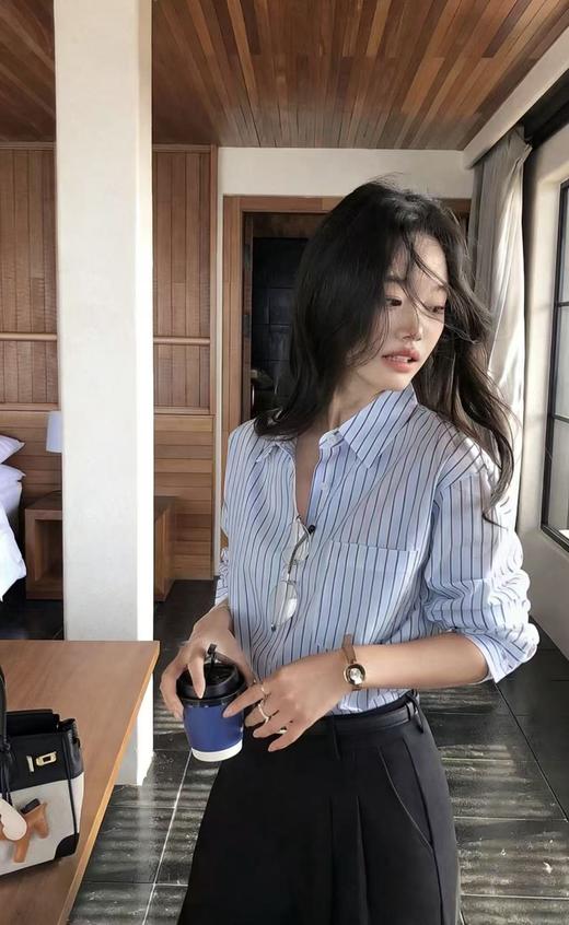 干净利落EQ丝绵色织条纹衬衫 商品图1