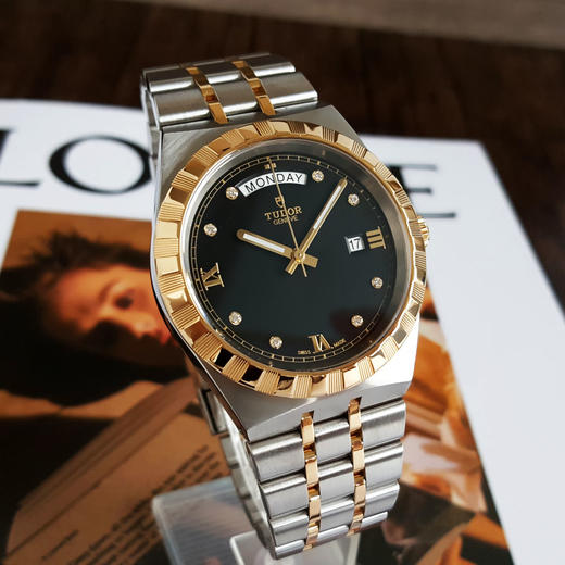 【95新】TUDOR帝舵M28603-0005自动机械日期显示、星期显示41MM 皇家系列 精钢/18K黄金表圈060426AK13 商品图4