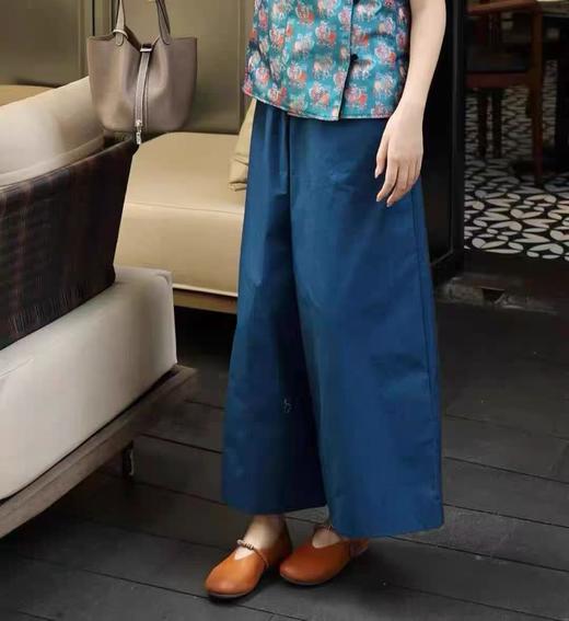 棉中贵族匹马棉 新中式阔腿裤 透气垂顺 耐洗不变形 多色百搭 商品图3
