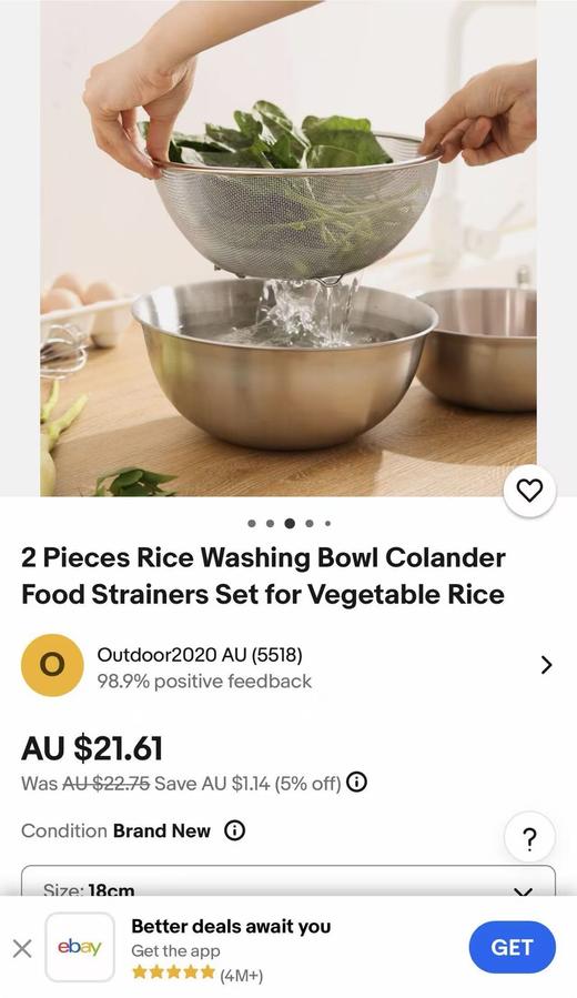 纯元！家家b备 TARHUNZ不锈钢沥水篮2件套装 ！ 商品图4