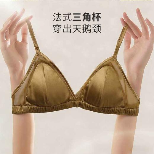 金三塔 女桑蚕丝弹力素绉缎性感法式文胸  NSFGA395 商品图5