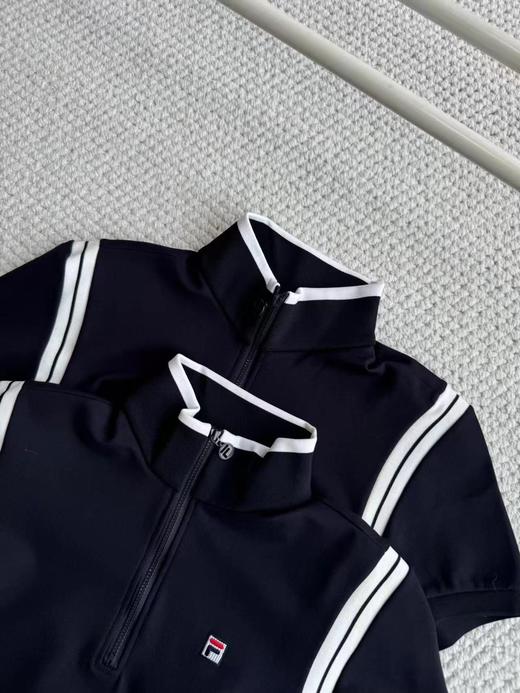 F041532夏季新款女子网球运动健身基础拼色半拉链裙子连衣裙 商品图8