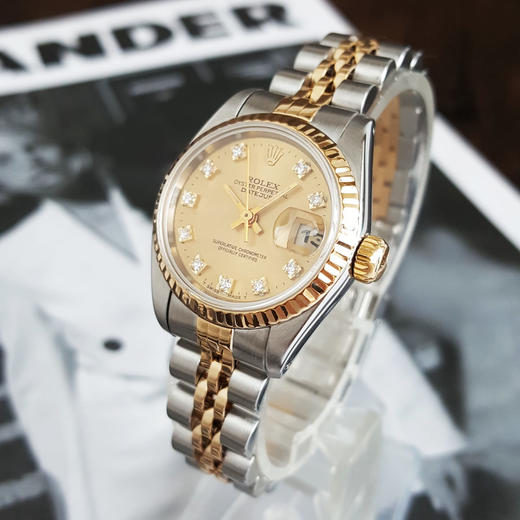 【95新】ROLEX 劳力士69173天文台认证自动机械机芯日期显示26MM（女款）日志型系列蚝式钢/18K黄金080426TJ15 商品图1