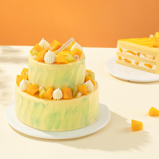 【芒果鲜果乐园】夏日清新芒果蛋糕，把芒果的香甜、椰肉爆珠的Q弹、奶油的绵密，融入松软的蛋糕胚中，口感层层递进，让人吃一口还想吃（今日特惠） 商品图2