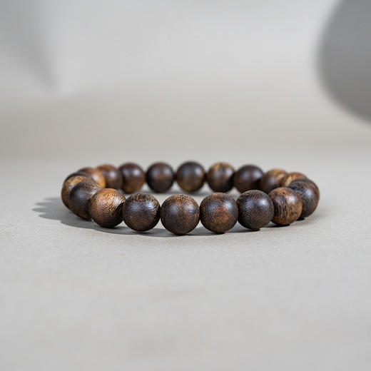 中国沉香文化博物馆 绿奇楠鼓珠沉香手串1.0*20*9g+（九分沉） 商品图1