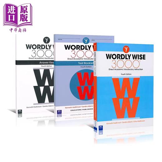 【中商原版】美国进口原版学术词汇书3000词 7级课本+练习册+答案+音频 Wordly Wise W3000核心英语单词KET剑桥托福PET雅思SAT 商品图1