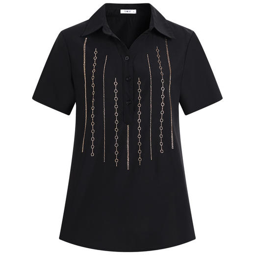 夏季2025新款加肥加大码女衬衫妈妈短袖雪纺衬衣女装胖mm宽松上衣 商品图4