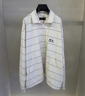 中性款条纹logo外套ba004