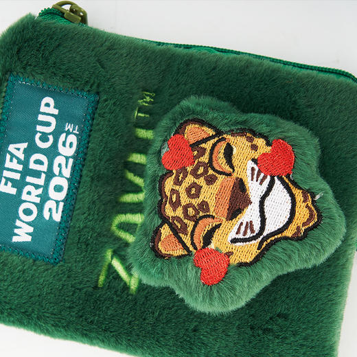 2026世界杯毛绒刺绣收纳零钱包-鹿/鹰/豹 商品图9