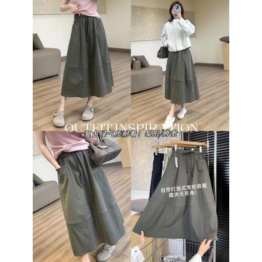 抽绳抗皱休闲裙！2026大口袋立裁灯笼裙轻盈藏肉山系半身裙！ 商品图2