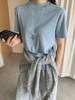 AVANN莱赛尔天丝羊毛短T短袖 圆领立领修身显瘦打底衫夏款 商品缩略图1