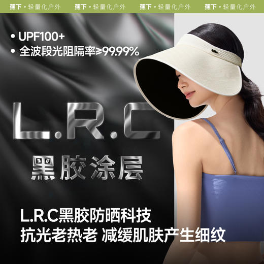 蕉下女士大檐黑胶空顶防晒帽（大帽檐） 商品图1