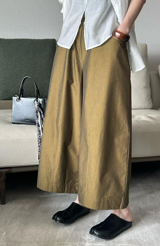 棉中贵族匹马棉 新中式阔腿裤 透气垂顺 耐洗不变形 多色百搭 商品图4