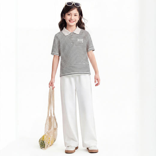 女童翻领短袖针织衫夏季新款安奈儿童装EG621756 商品图3