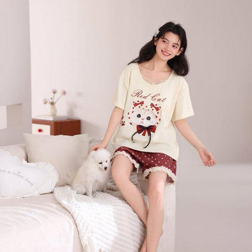Sweet女孩巨好看短袖短裤卡通套装-纪念日百货门店同款171152631 商品图3
