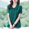 大码短袖衬衫女夏季2026新款中年妈妈宽松休闲薄款Polo衫女士衬衣 商品缩略图3