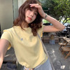 韩系小马刺绣圆领短袖T桖女夏季新款设计款宽松休闲正肩体恤上衣   NDK-T2001 商品缩略图2