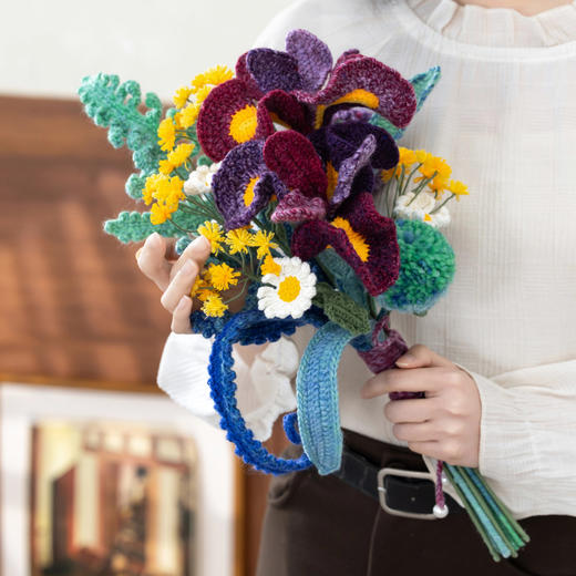 苏苏姐家鸢尾果实花束手工DIY编织钩针仿真花毛线团材料包 商品图1