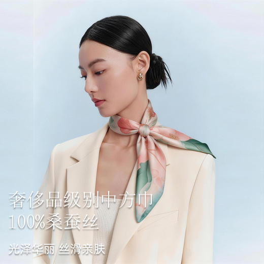 万事利桑蚕丝中方巾-十二花神系列 商品图1