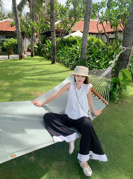 <曾小咸推荐> 蕾丝拼接阔腿休闲裤 日常139！！ 活动89！！【预售款，预计3-15天发货】 商品图7