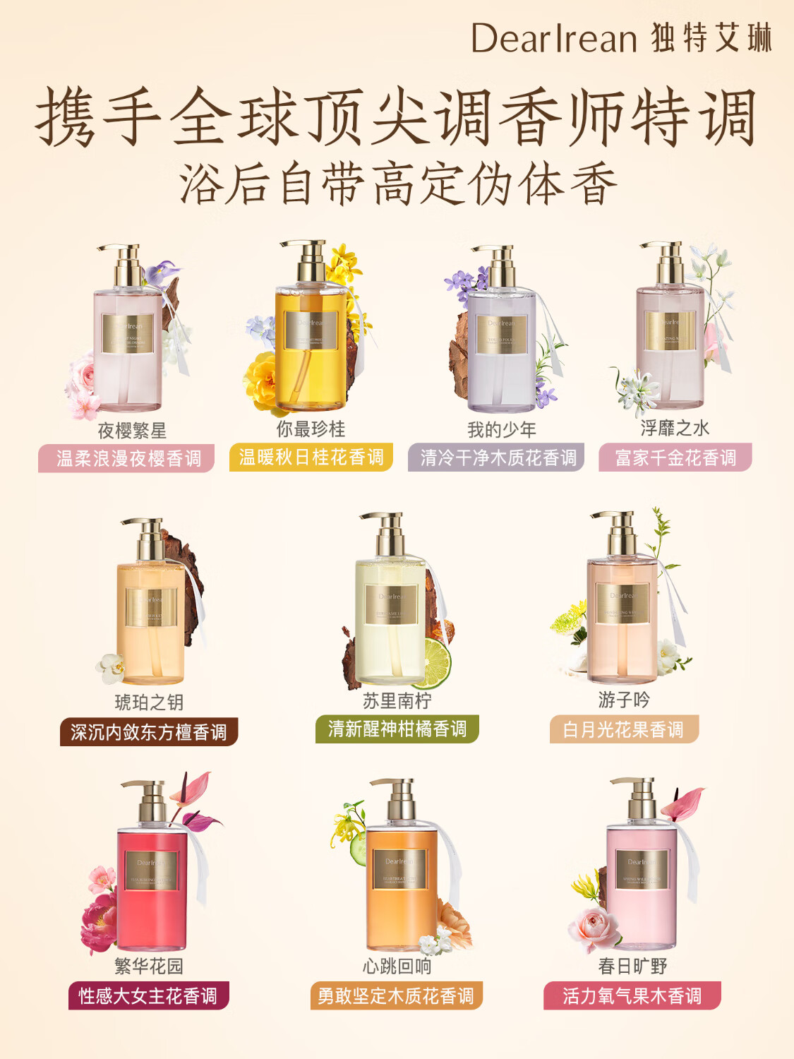 独特艾琳香氛沐浴露350ml