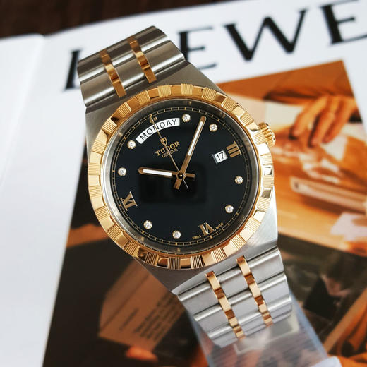 【95新】TUDOR帝舵M28603-0005自动机械日期显示、星期显示41MM 皇家系列 精钢/18K黄金表圈060426AK13 商品图3