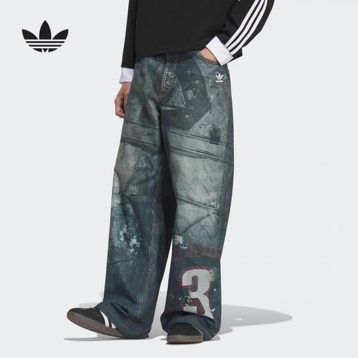 MJ|阿迪达斯三叶草时尚牛仔裤 商品图0