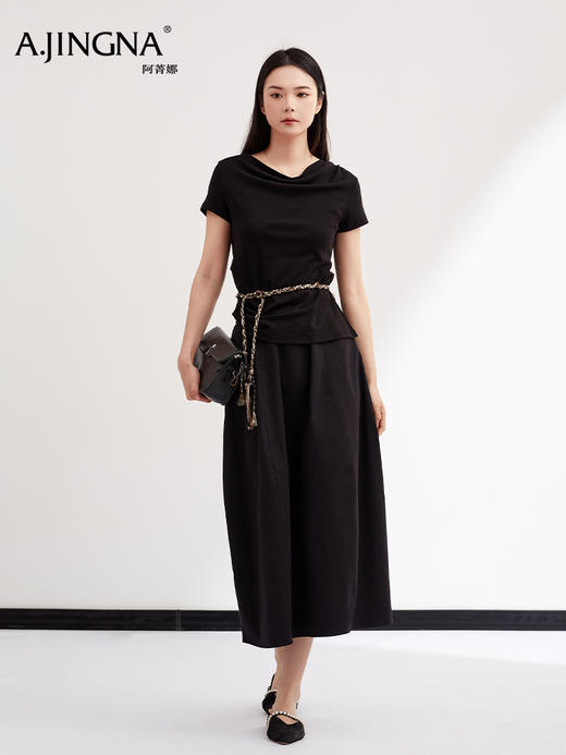 【慵懒半裙】阿菁娜春夏新款松弛感花苞裙立体垂坠走路带风穿出慵懒文艺范F31C213017 商品图4