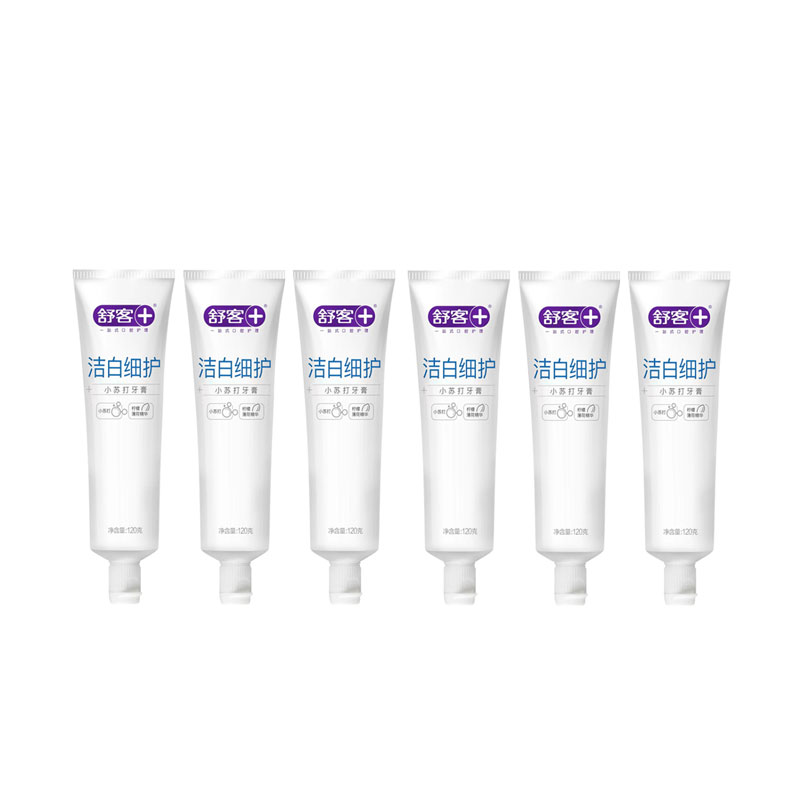 舒客小苏打牙膏洁白细护120克*6