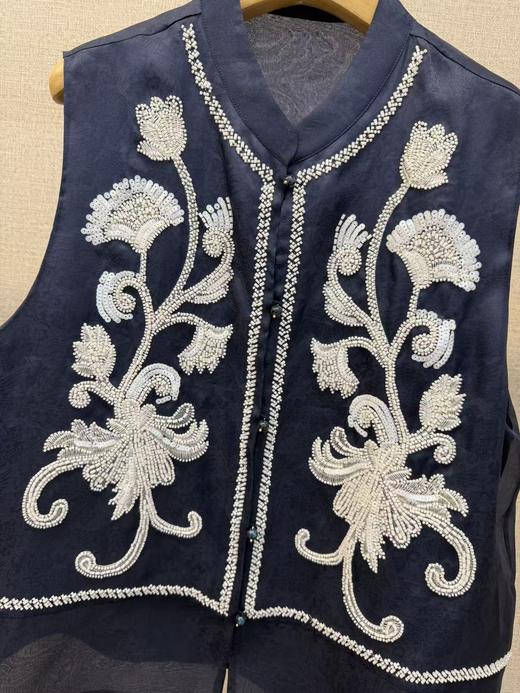 桑蚕丝刺绣马甲 商品图2