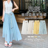 2026夏季亚麻裙女新款垂顺蛋糕半身裙长款高腰伞裙仙女中长款裙子   NDK-J3082 商品缩略图0
