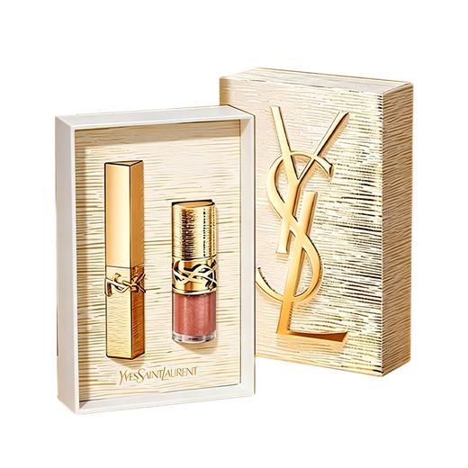 【送礼袋】YSL/圣罗兰 「奢金」节日限定口红正装礼盒 （小金条#1936正装2.2g+啵啵唇膏唇冻#12正装6ml） 香港直邮C 商品图1