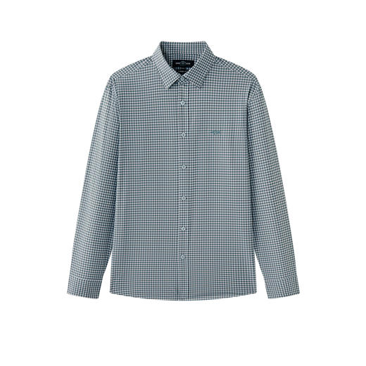 【高弹舒适】德鲨长袖格子衬衫2026春新款休闲弹力上衣男打底衬衣 商品图4