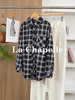 专柜实拍【松弛男友风】拉夏贝尔/La Chapelle复古显瘦时尚翻领长袖衬衫内搭叠穿通勤百搭上衣 商品缩略图0