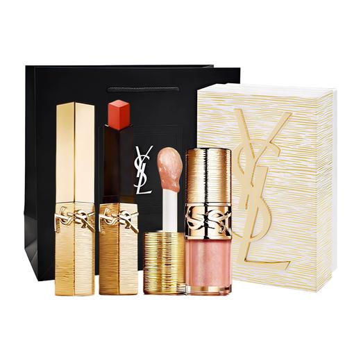 【送礼袋】YSL/圣罗兰 「奢金」节日限定口红正装礼盒 （小金条#1936正装2.2g+啵啵唇膏唇冻#12正装6ml） 香港直邮C 商品图7
