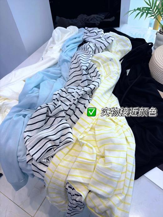 雪花棉，条纹，莱赛尔空调衫/莱赛尔麻感弯刀裤  26Y04067- 商品图5