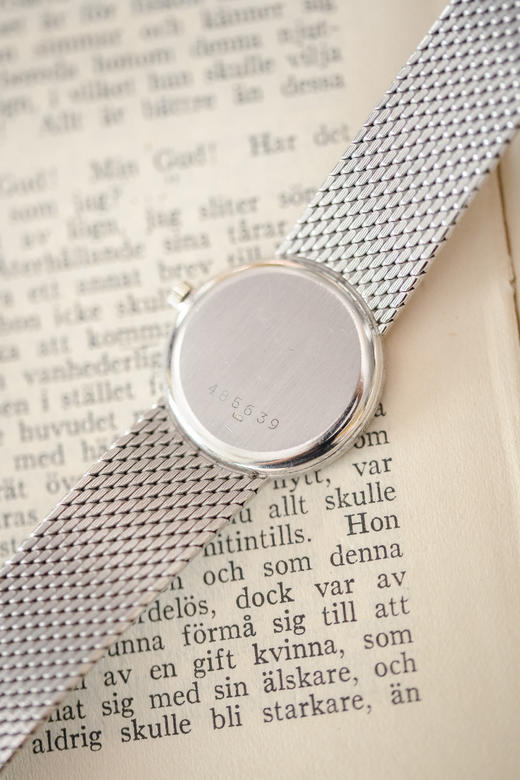 独角鹿西洋古董1970年代瑞士顶级钟表品牌江诗丹顿出品18K白金欧泊表盘女士腕表 商品图6