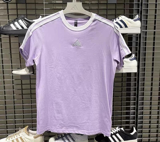 XY｜阿迪达斯女子短袖经典三条纹纯棉运动休闲T恤 KB7760 商品图0