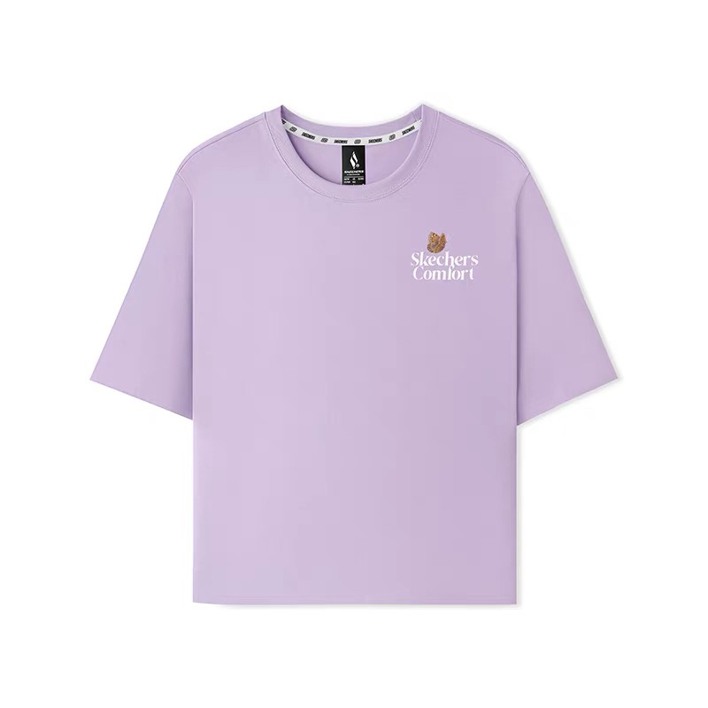 MJ | 斯凯奇女士T恤宽松舒适透气休闲印花上衣L225W136