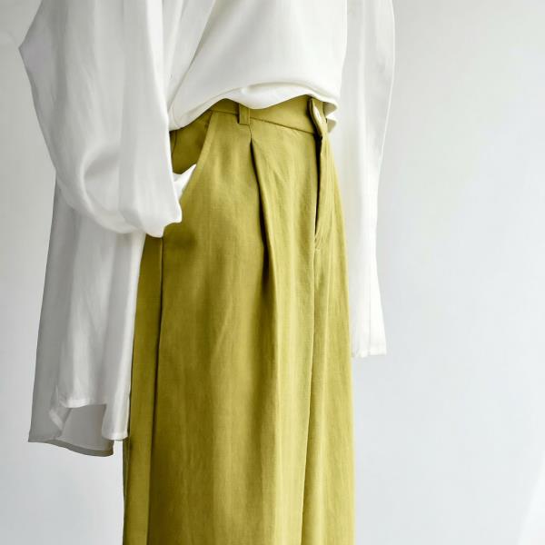 天丝棉宽筒裤 夏女装新款莱赛尔天丝棉薄九分宽筒休闲阔腿裤子