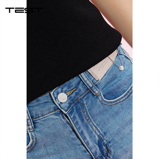 夏上新高腰遮肉显瘦设计感显瘦微喇牛仔裤3262013 商品图4
