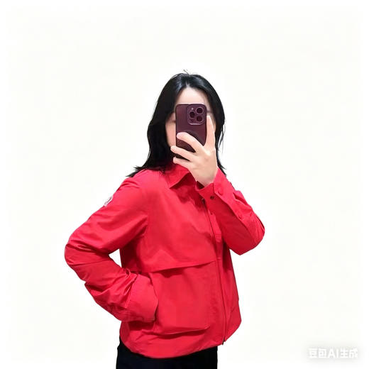 蒙口薄夹克。黑色 红色 粉色 自己备注颜色 商品图3