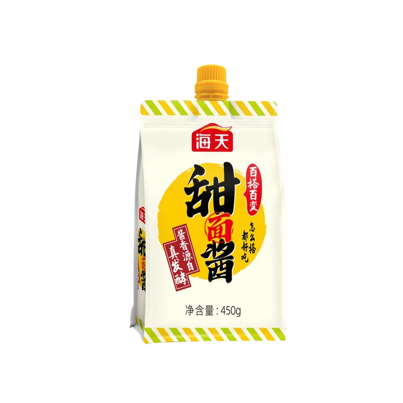 海天甜面酱450g挤压装家用北京烤鸭酱调味酱料炸酱面炒菜拌馅正宗