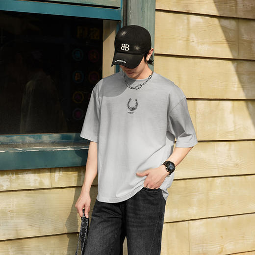 【新品上新】HX 夏季圆领短袖T恤纯棉C102620039101/02 商品图1