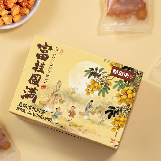 福东海 龙眼肉100g 无核免剥自然干晒 桂圆肉泡茶煲汤 商品图4