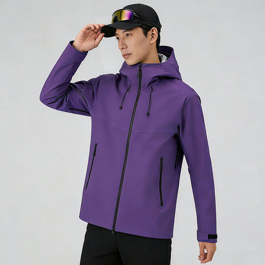 多威新款冲锋衣户外越野连帽男女跑步运动外套2662014 商品图4